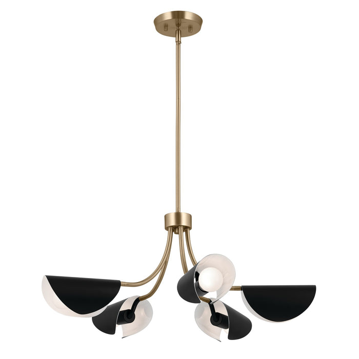 Kichler 52558CPZBK Five Light Chandelier/Semi Flush, Champagne Bronze