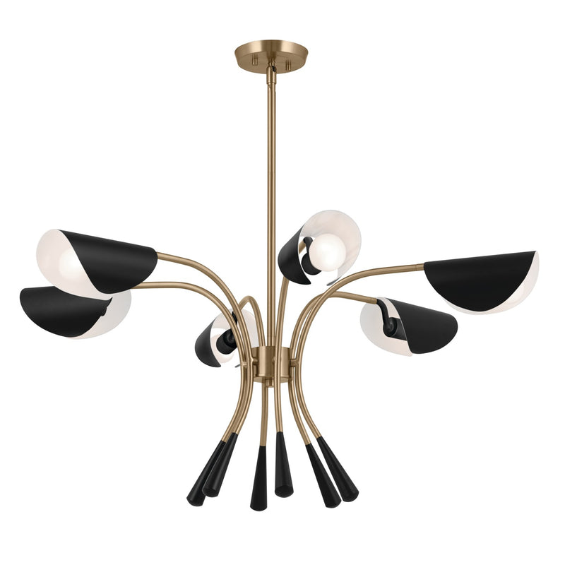 Kichler 52559CPZBK Six Light Chandelier, Champagne Bronze