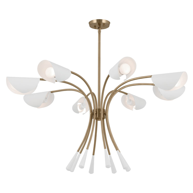 Kichler 52560CPZWH Eight Light Chandelier, Champagne Bronze