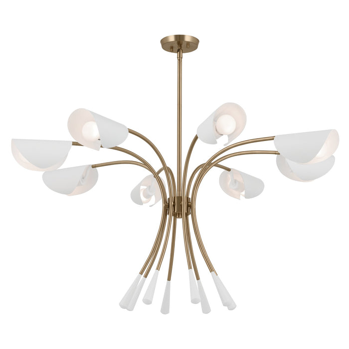 Kichler 52560CPZWH Eight Light Chandelier, Champagne Bronze