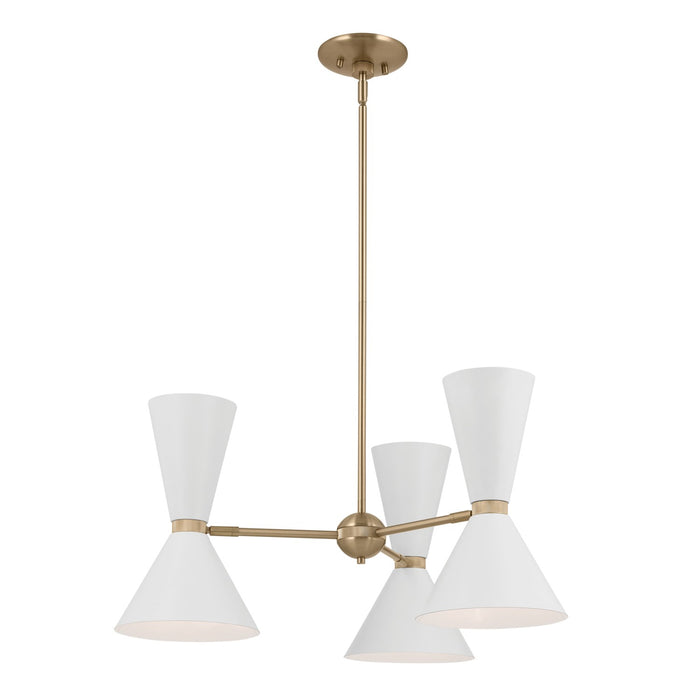 Kichler 52565CPZWH Six Light Chandelier, Champagne Bronze