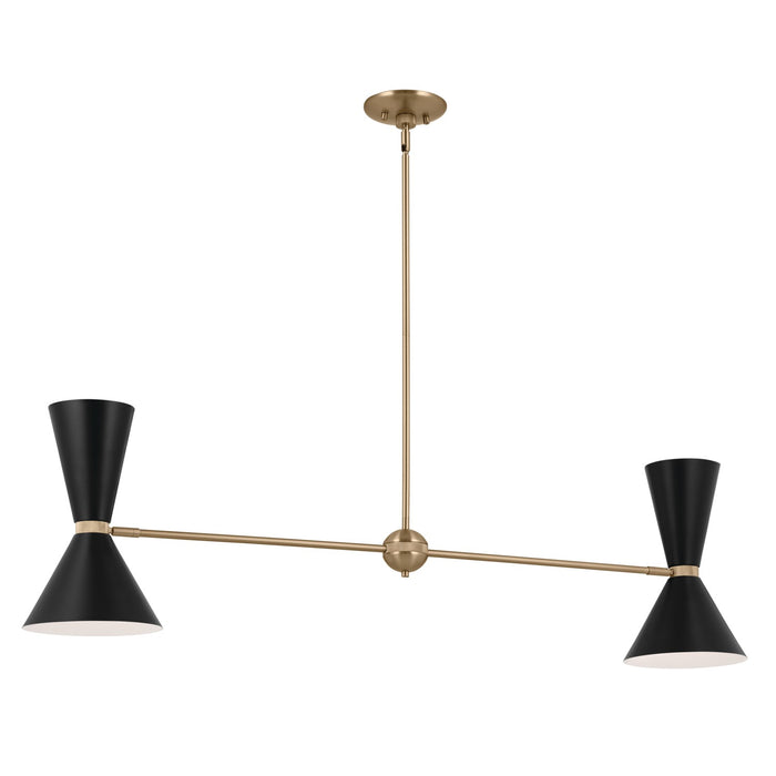 Kichler 52569CPZBK Four Light Linear Chandelier, Champagne Bronze