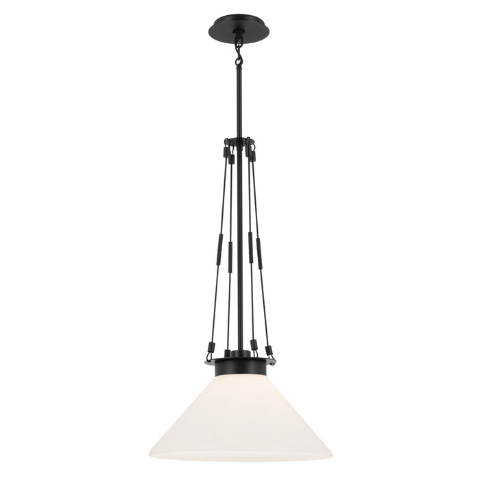Kichler 52581BK One Light Pendant, Black