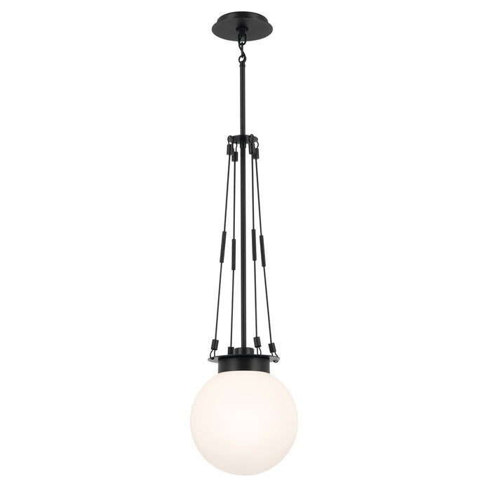 Kichler 52582BK One Light Pendant, Black