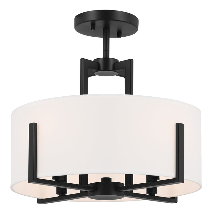 Kichler 52591BK Four Light Pendant/Semi Flush, Black