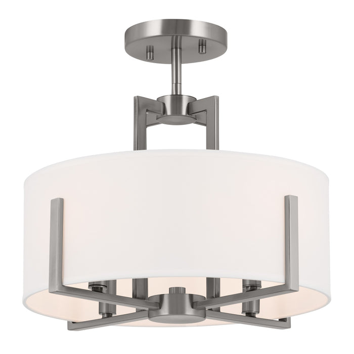 Kichler 52591CLP Four Light Pendant/Semi Flush, Classic Pewter