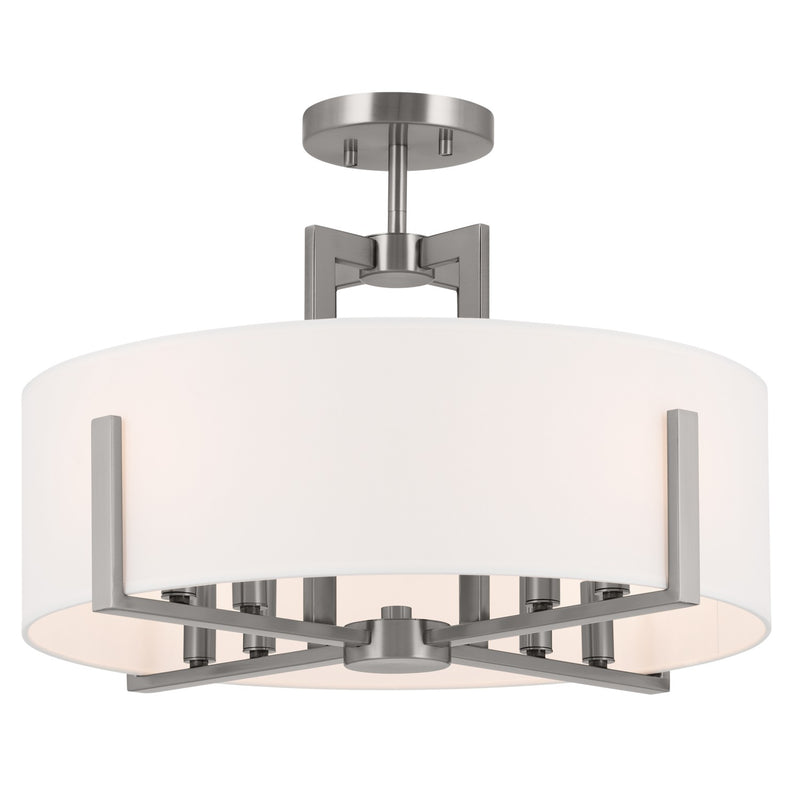 Kichler 52592CLP Eight Light Pendant/Semi Flush, Classic Pewter