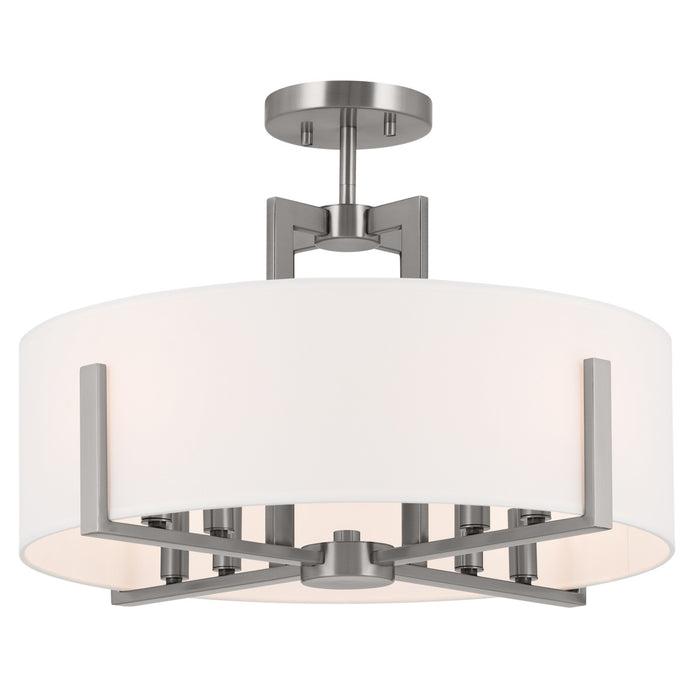 Kichler 52592CLP Eight Light Pendant/Semi Flush, Classic Pewter
