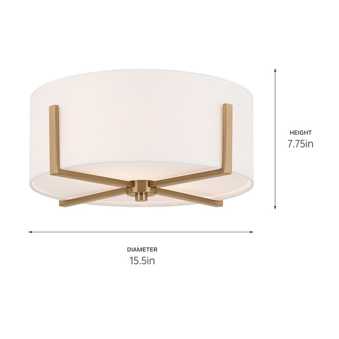 Kichler 52593CPZ Two Light Flush Mount, Champagne Bronze