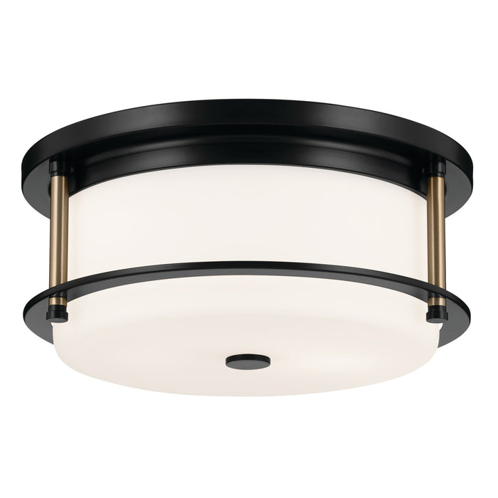 Kichler 52595BKCPZ Two Light Flush Mount, Black