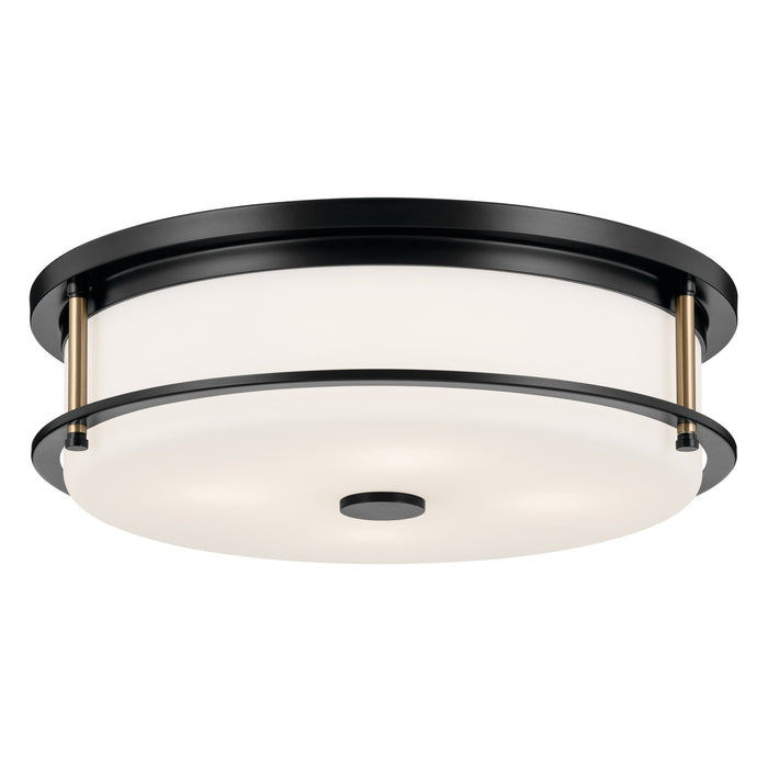 Kichler 52597BKCPZ Four Light Flush Mount, Black