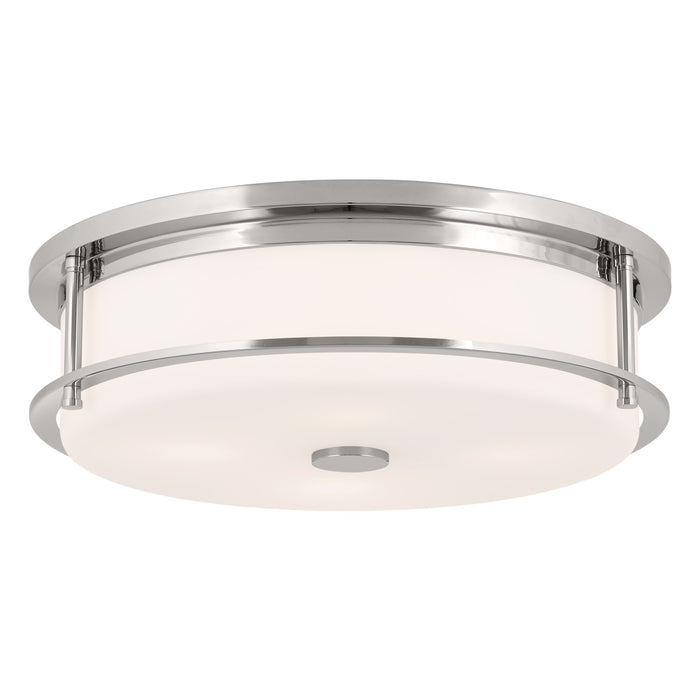 Kichler 52597PN Four Light Flush Mount, Polished Nickel