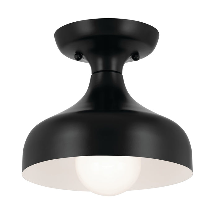 Kichler 52599BK One Light Semi Flush Mount, Black