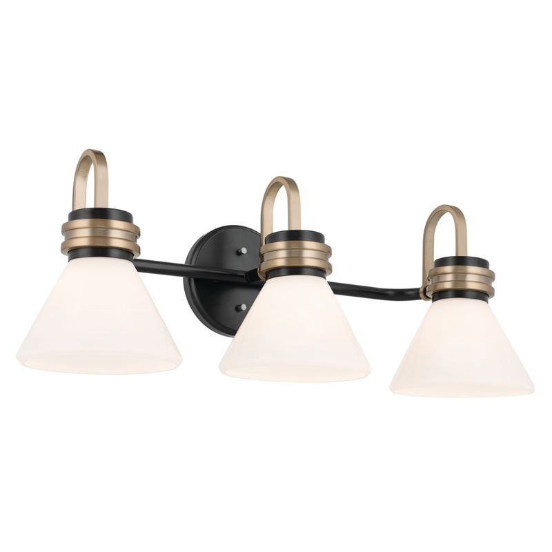 Kichler 55155BK Three Light Bath, Black