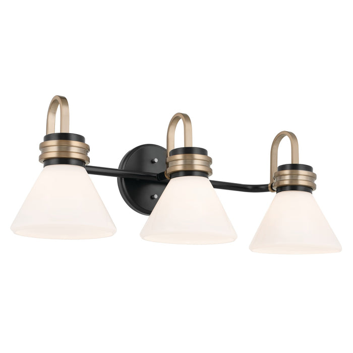 Kichler 55155BK Three Light Bath, Black