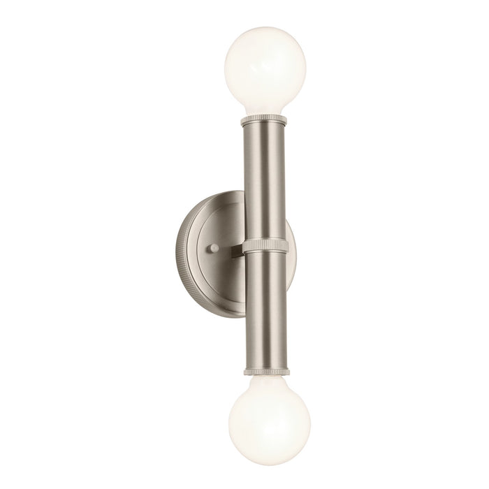 Kichler 55159NI Two Light Wall Sconce, Brushed Nickel