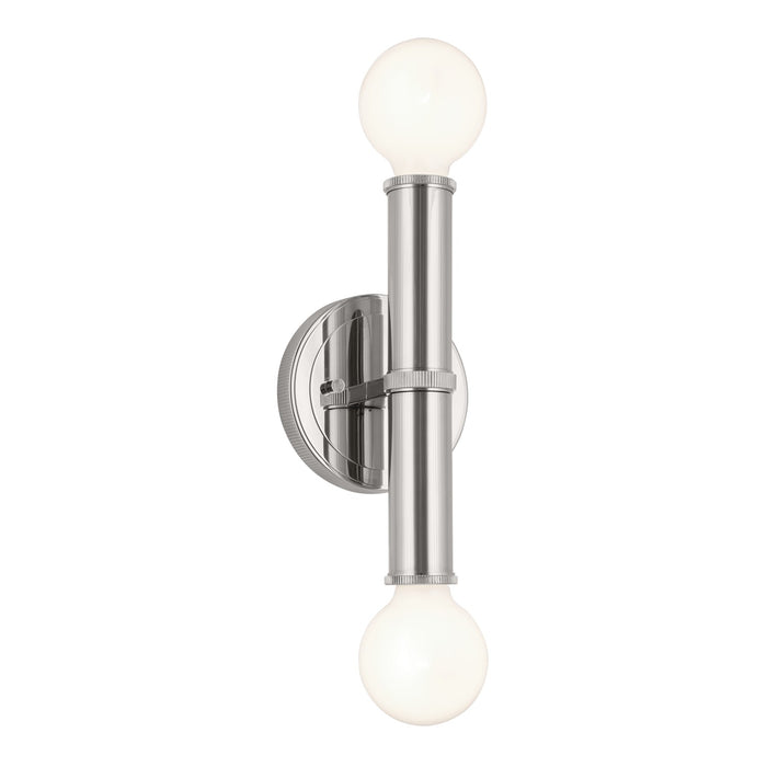 Kichler 55159PN Two Light Wall Sconce, Polished Nickel
