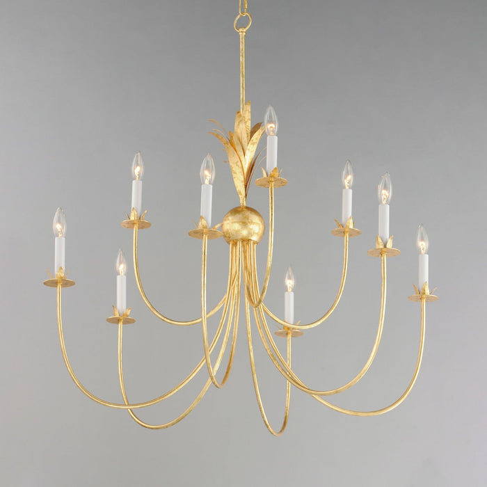 Maxim 2889GL Nine Light Chandelier, Gold Leaf (Display - Final Sale)