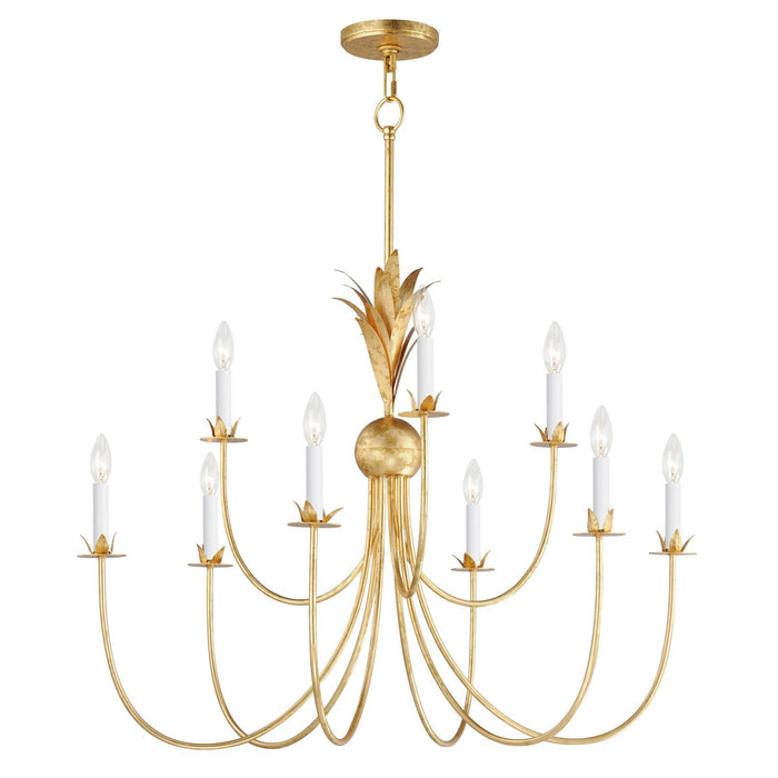 Maxim 2889GL Nine Light Chandelier, Gold Leaf (Display - Final Sale)