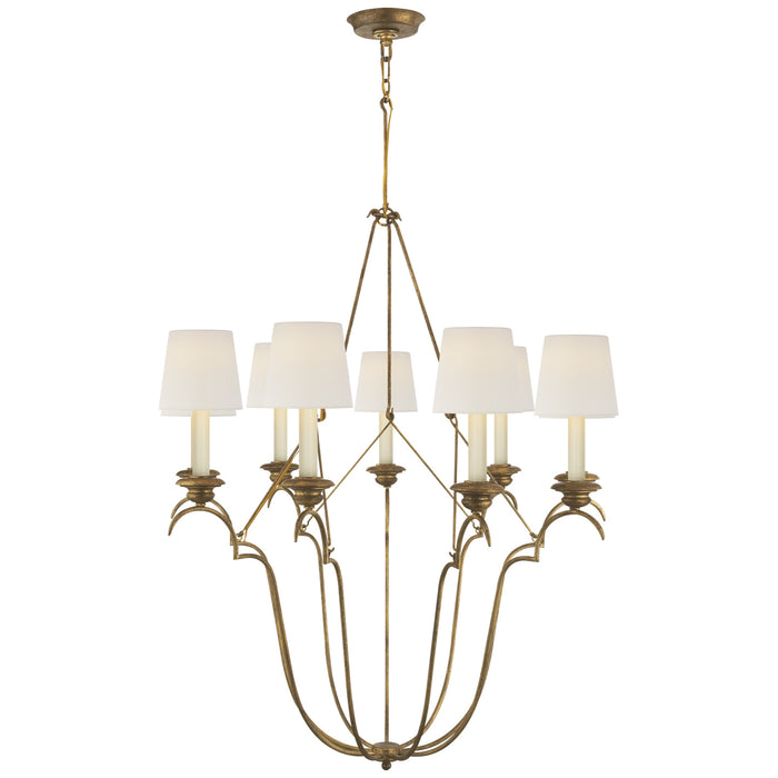 Visual Comfort Signature CHC 1403GI-L Nine Light Chandelier, Gilded Iron