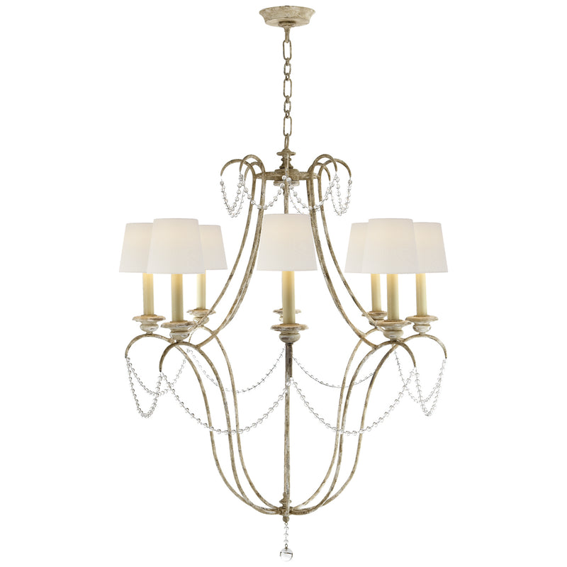 Visual Comfort Signature CHC 1554OW-L Eight Light Chandelier, Old White