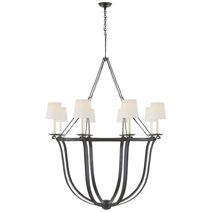 Visual Comfort Signature CHC 1577AI-L Eight Light Chandelier, Aged Iron