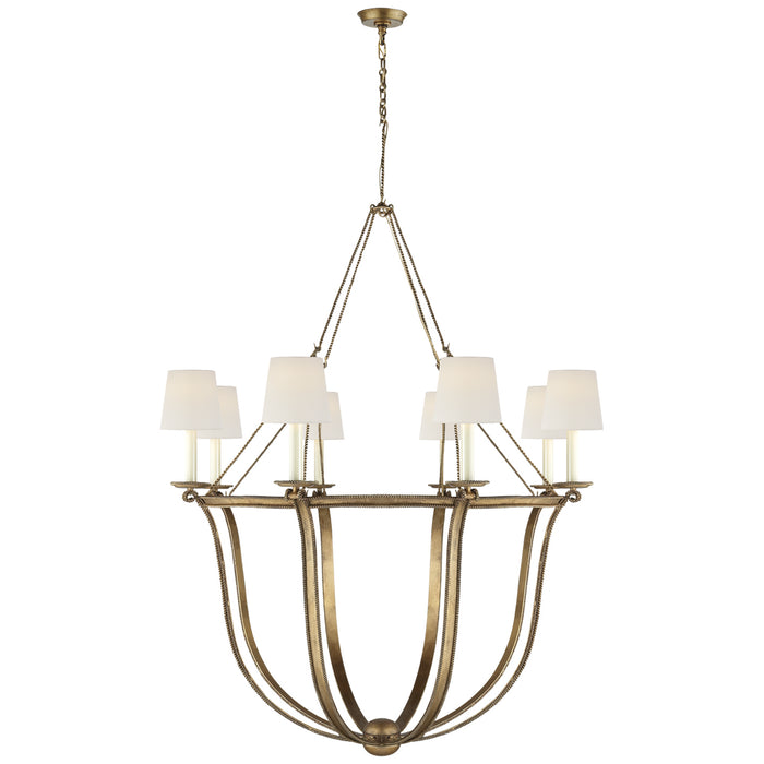 Visual Comfort Signature CHC 1577GI-L Eight Light Chandelier, Gilded Iron