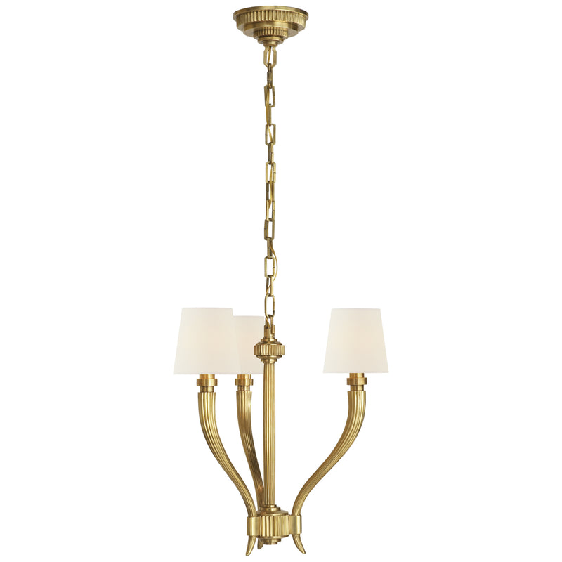 Visual Comfort Signature CHC 2461AB-L Three Light Chandelier, Antique-Burnished Brass