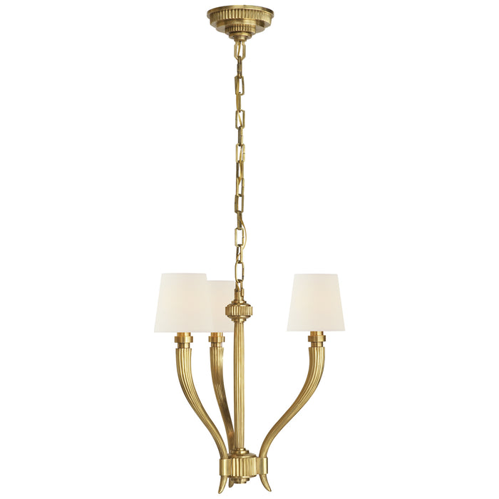 Visual Comfort Signature CHC 2461AB-L Three Light Chandelier, Antique-Burnished Brass
