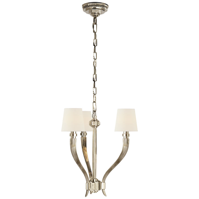 Visual Comfort Signature CHC 2461PN-L Three Light Chandelier, Polished Nickel