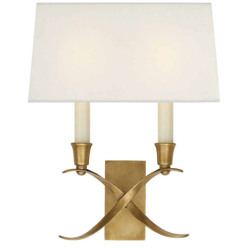 Visual Comfort Signature CHD 1190AB-L Two Light Wall Sconce, Antique-Burnished Brass