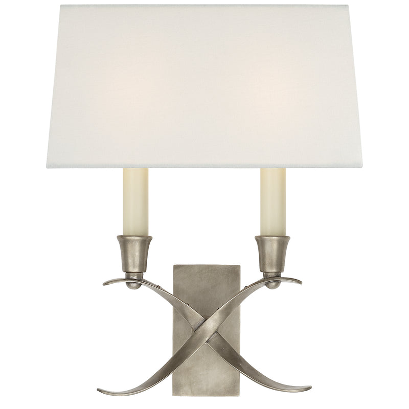 Visual Comfort Signature CHD 1190AN-L Two Light Wall Sconce, Antique Nickel