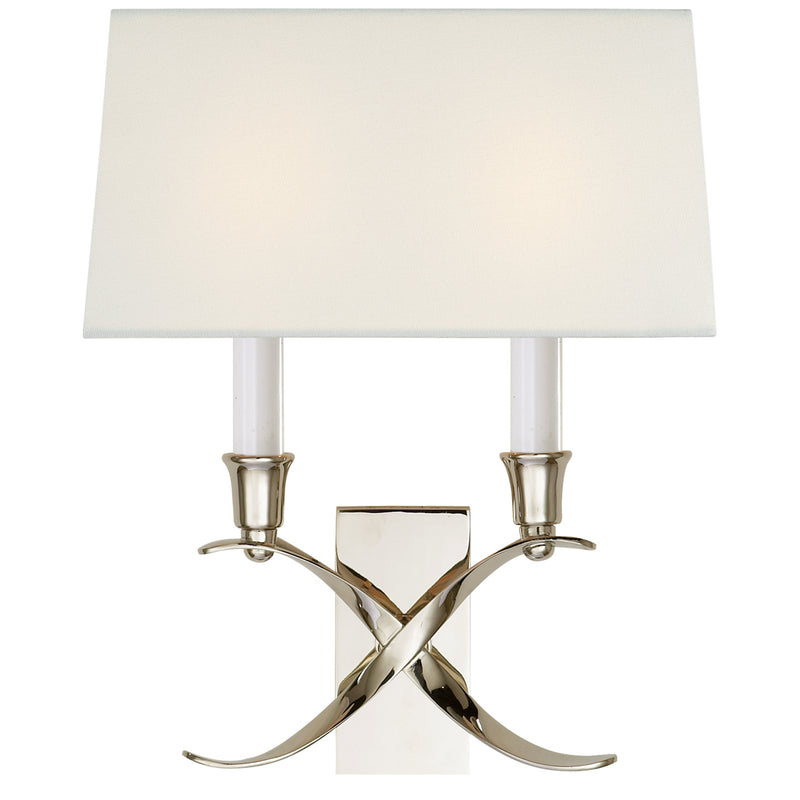 Visual Comfort Signature CHD 1190PN-L Two Light Wall Sconce, Polished Nickel