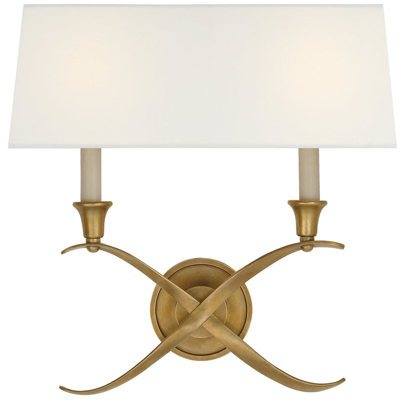 Visual Comfort Signature CHD 1191AB-L Two Light Wall Sconce, Antique-Burnished Brass