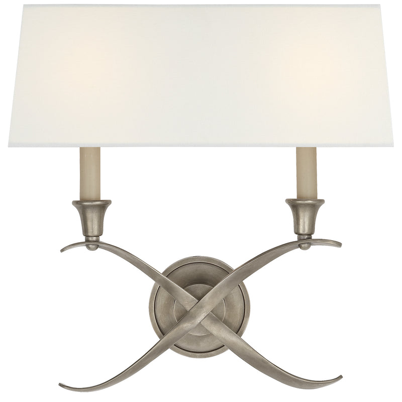Visual Comfort Signature CHD 1191AN-L Two Light Wall Sconce, Antique Nickel