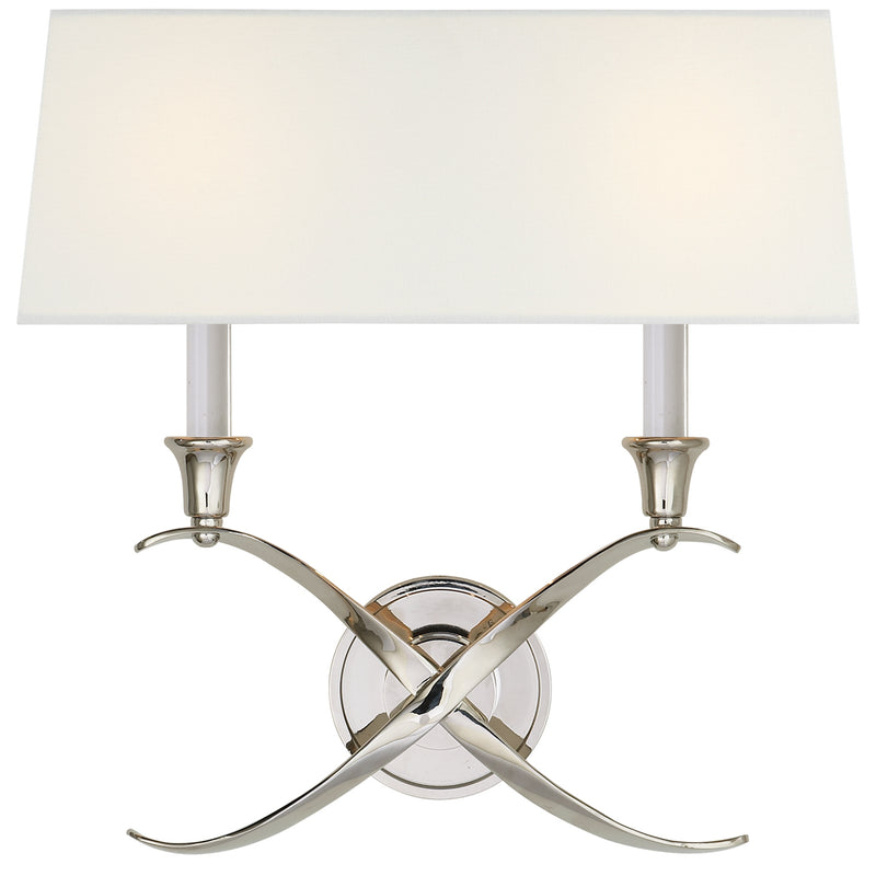 Visual Comfort Signature CHD 1191PN-L Two Light Wall Sconce, Polished Nickel