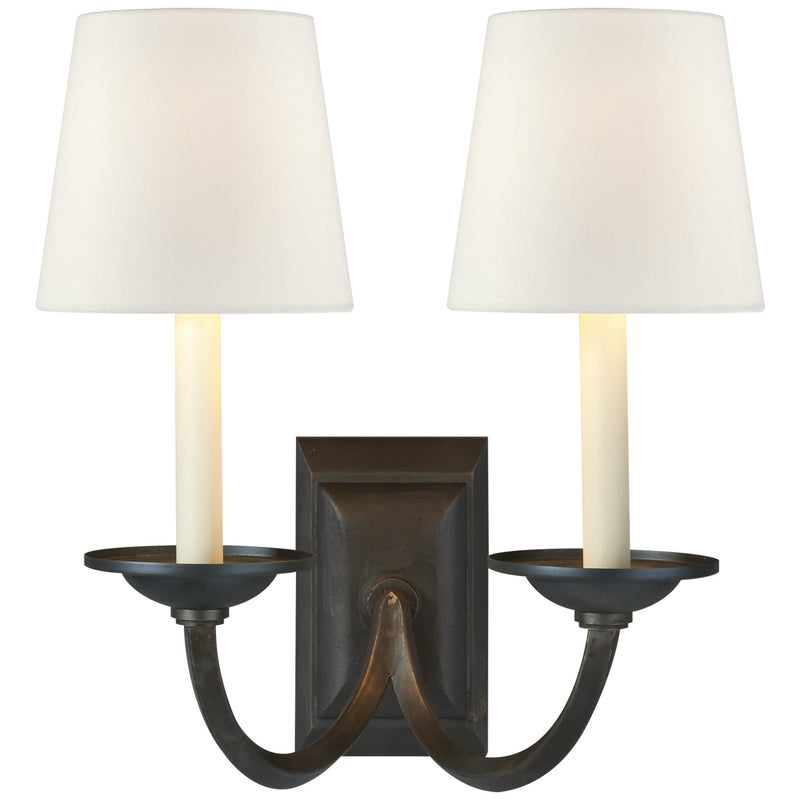 Visual Comfort Signature CHD 1496AI-L Two Light Wall Sconce, Aged Iron