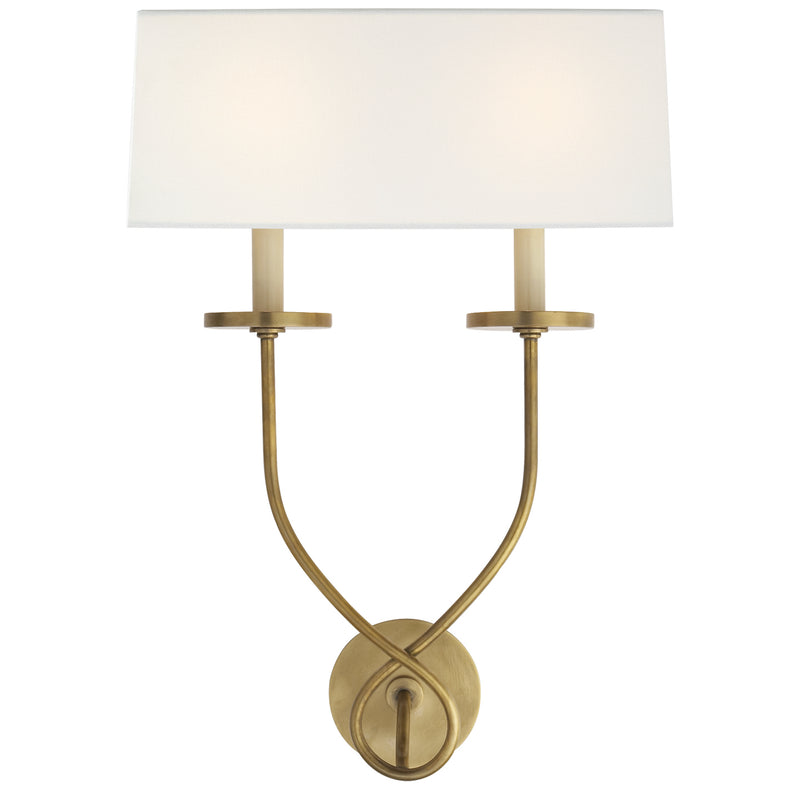 Visual Comfort Signature CHD 1612AB-L Two Light Wall Sconce, Antique-Burnished Brass