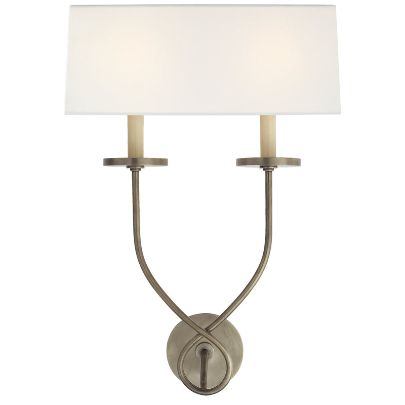 Visual Comfort Signature CHD 1612AN-L Two Light Wall Sconce, Antique Nickel