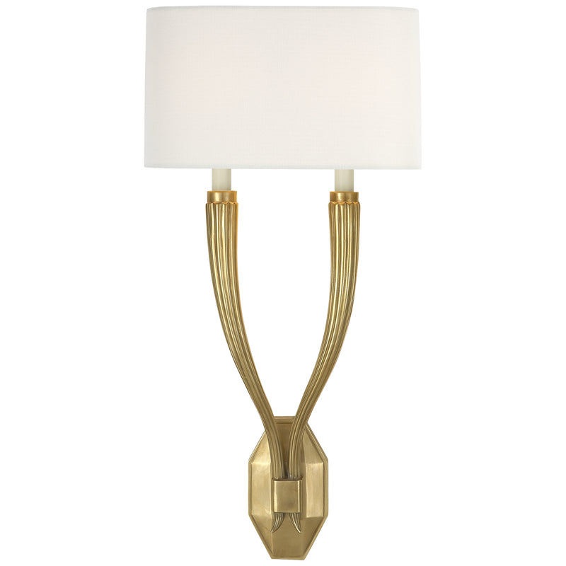 Visual Comfort Signature CHD 2461AB-L Two Light Wall Sconce, Antique-Burnished Brass