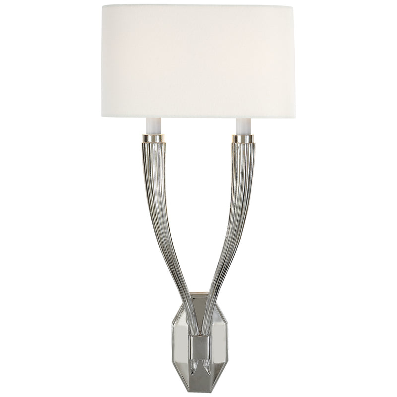 Visual Comfort Signature CHD 2461PN-L Two Light Wall Sconce, Polished Nickel