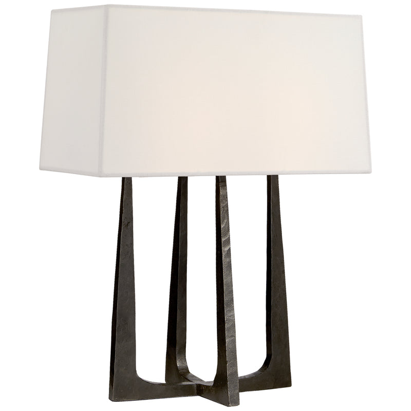 Visual Comfort Signature S 3514AI-L Two Light Bedside Lamp, Aged Iron