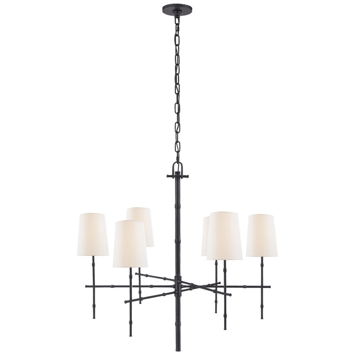 Visual Comfort Signature S 5161BZ-L Six Light Chandelier, Bronze