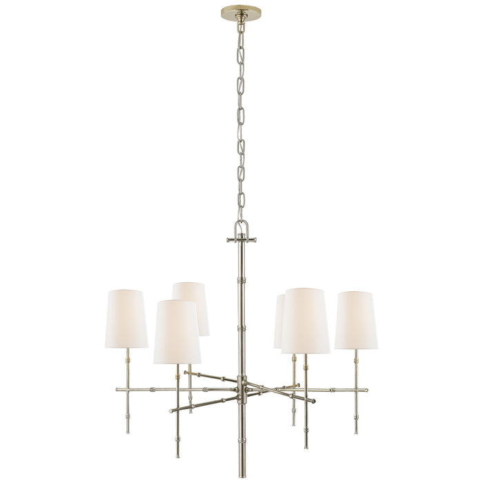 Visual Comfort Signature S 5161PN-L Six Light Chandelier, Polished Nickel