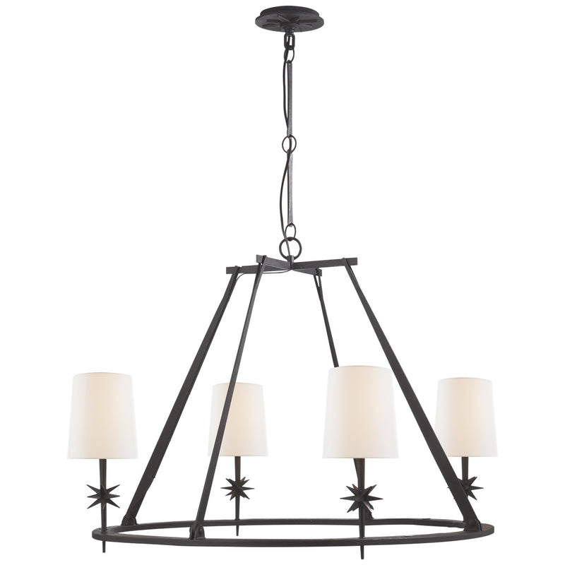 Visual Comfort Signature S 5315BR-L Four Light Chandelier, Blackened Rust