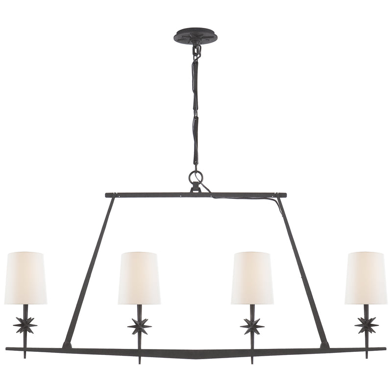 Visual Comfort Signature S 5316BR-L Four Light Chandelier, Blackened Rust