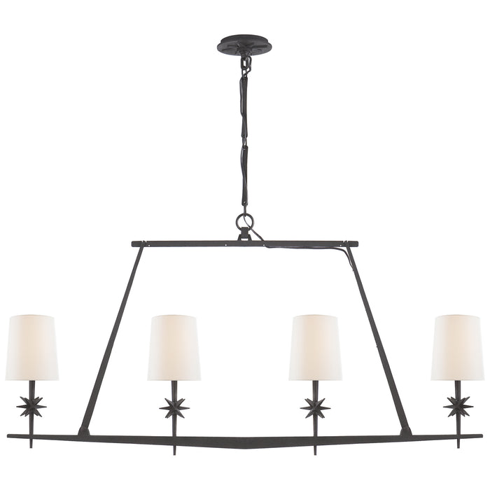 Visual Comfort Signature S 5316BR-L Four Light Chandelier, Blackened Rust