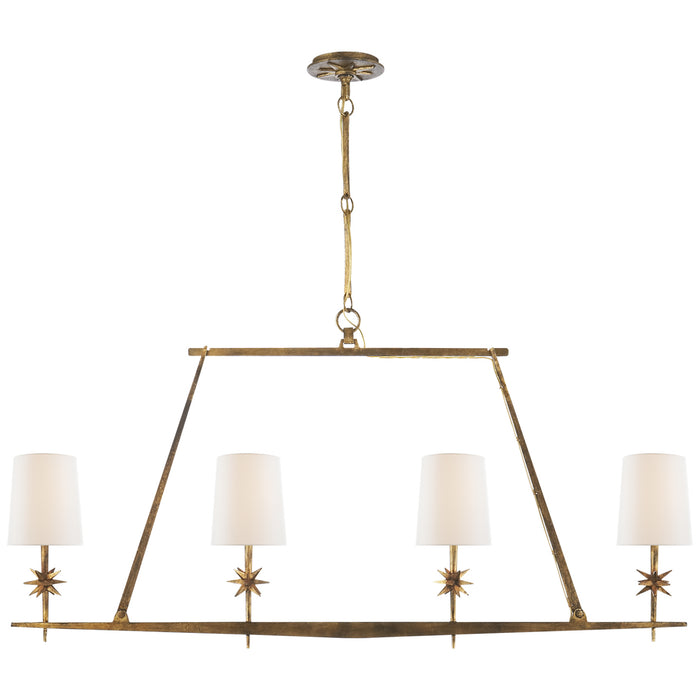 Visual Comfort Signature S 5316GI-L Four Light Chandelier, Gilded Iron