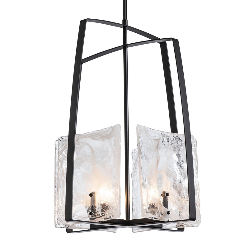 Hubbardton Forge 131310-SKT-MULT-10-YR0699 Four Light Pendant, Black