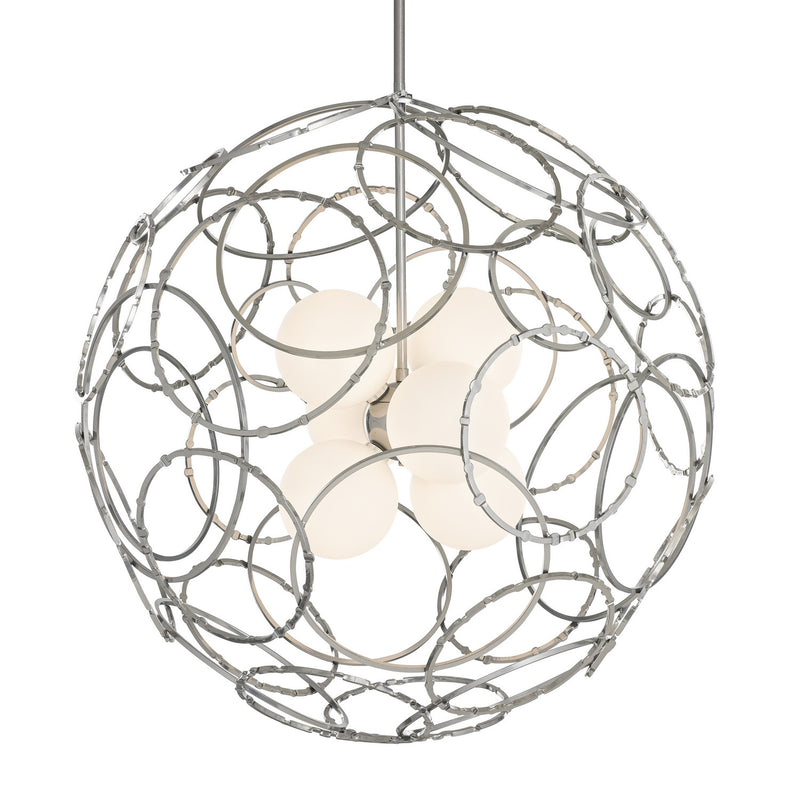 Hubbardton Forge 131602-SKT-MULT-85-GG0677 Six Light Pendant, Sterling